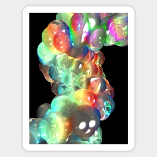 Rainbow 3D DNA Molecule Sticker